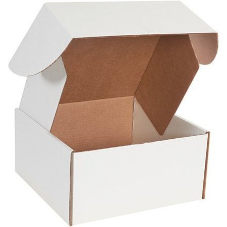 BOX PACKAGING Corrugated Tab Lock Literature Mailers, 12"L x 12"W x 6"H, White MFL12126